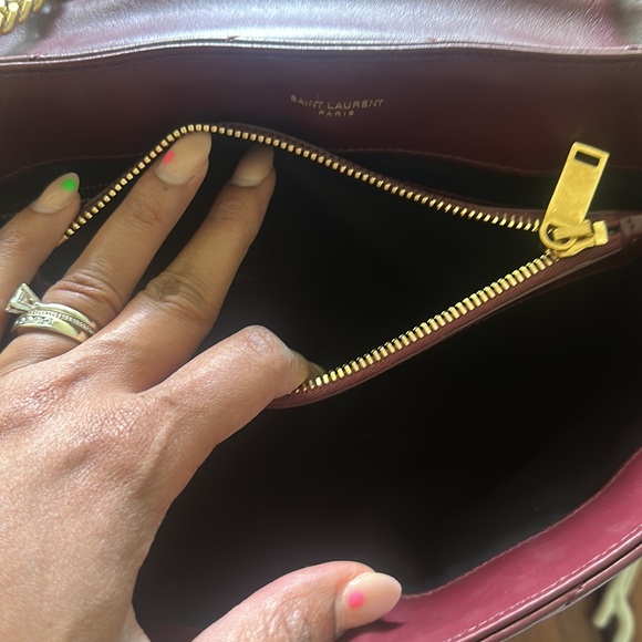 YSL burgundy Lou Lou bag size medium - Picture 12 of 17